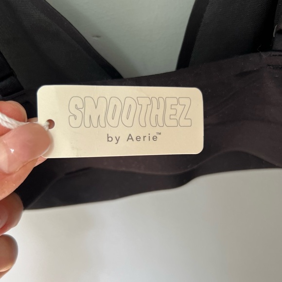 NWT Aerie Bra Womens S- SMOOTHEZ Mesh Sheer Lightweight Lounge Bralette Black - Picture 4 of 6